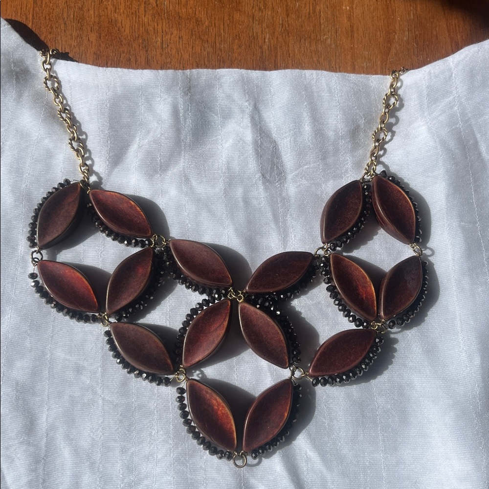 Coldwater Creek Copper-Brown Petal Bib Necklace - Women Jewelry